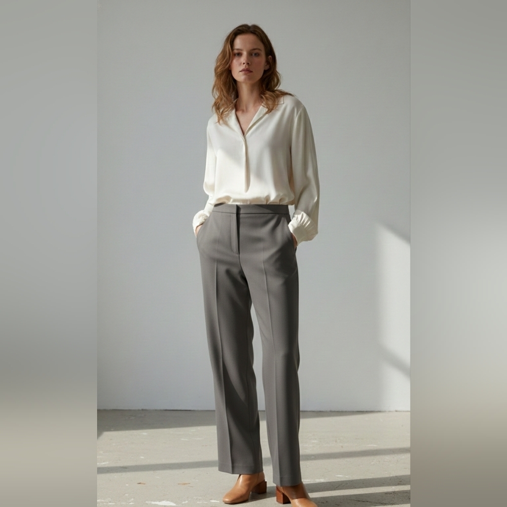 Club Monaco 99% Wool Wide-Leg Trousers - Size 6 Made in Canada